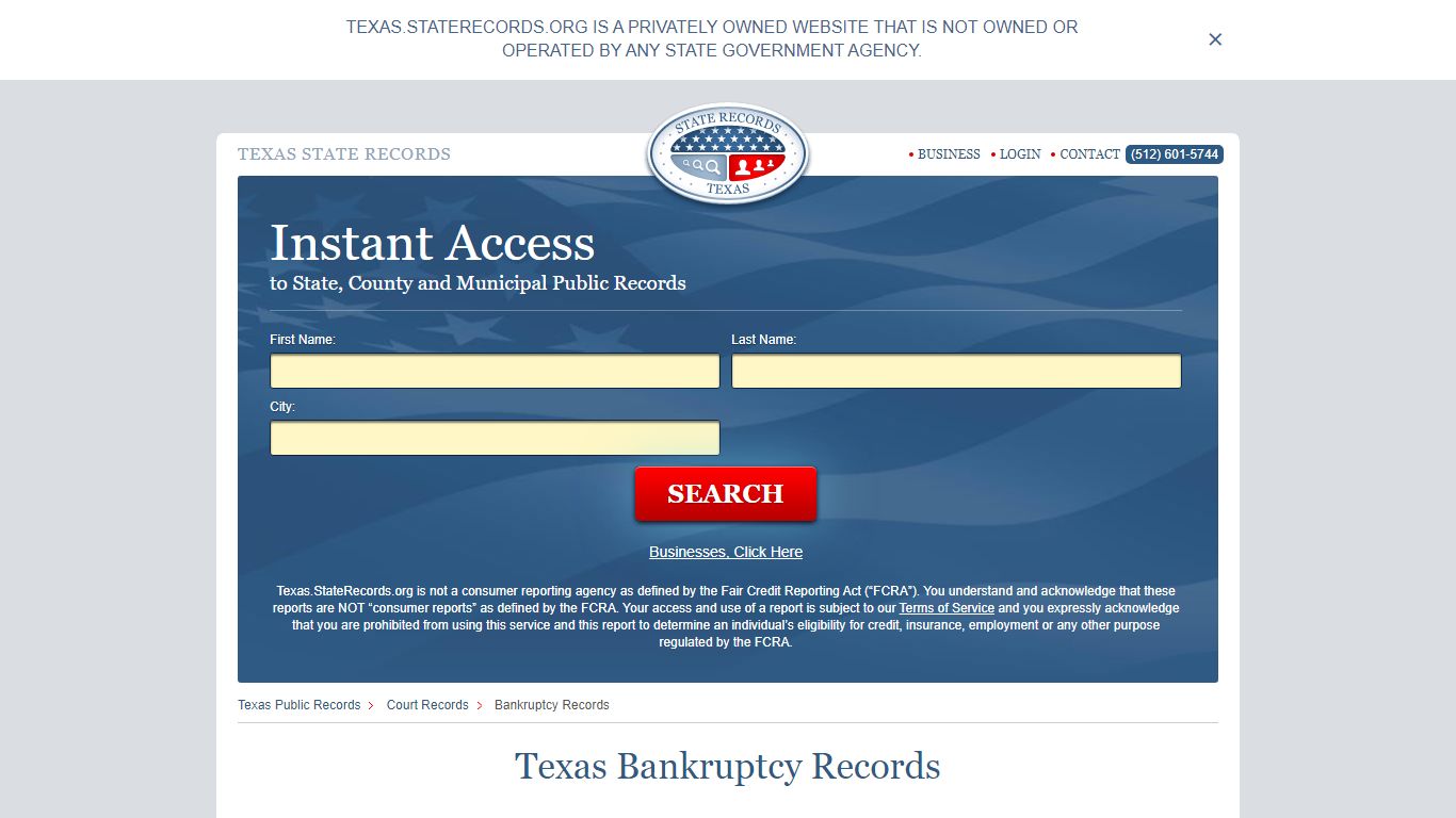 Texas Bankruptcy Records | StateRecords.org
